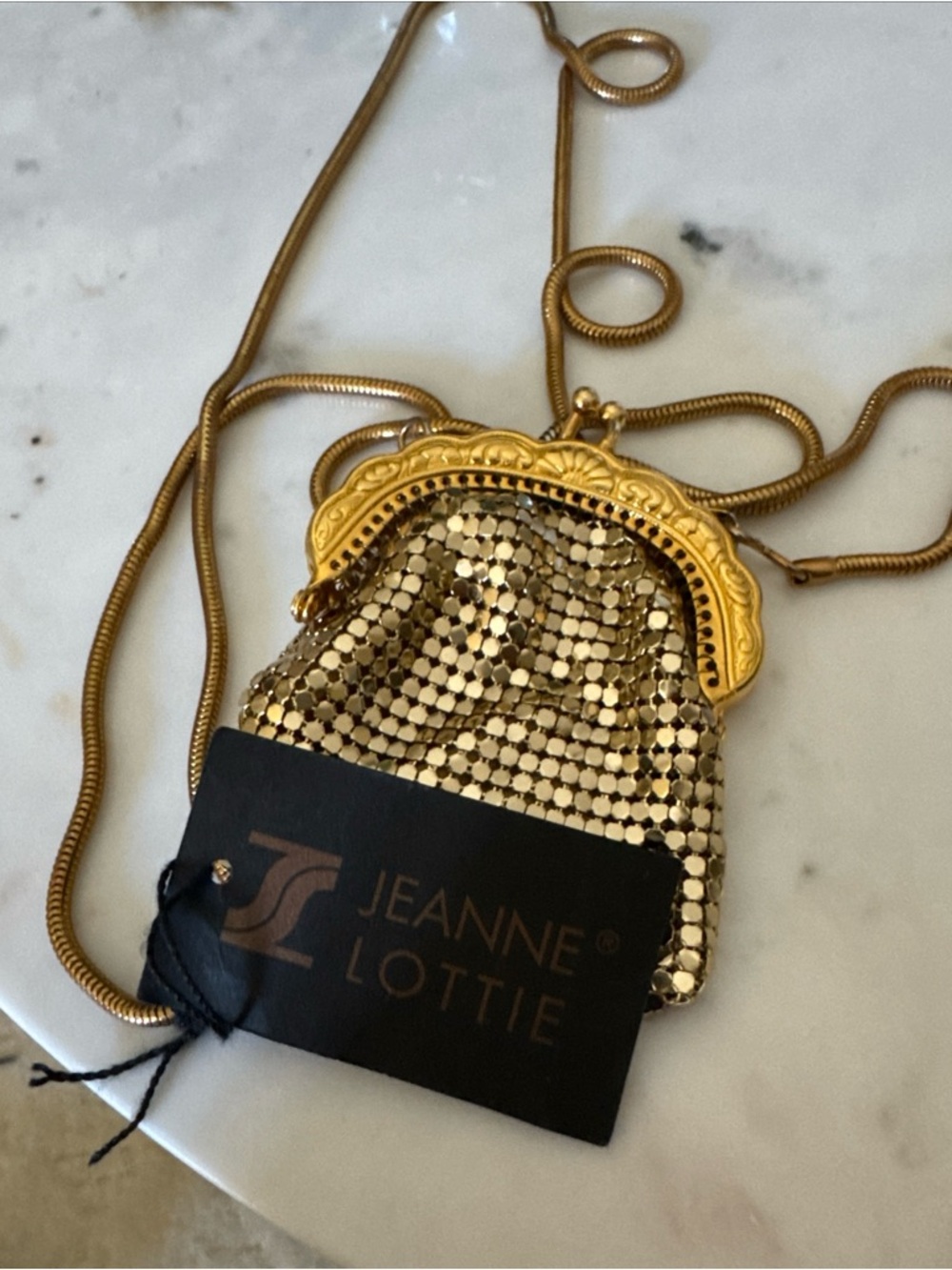 Jeanne Lottie Gold Sequin Mini Pouch Crossbody Bag - Picture 2 of 8